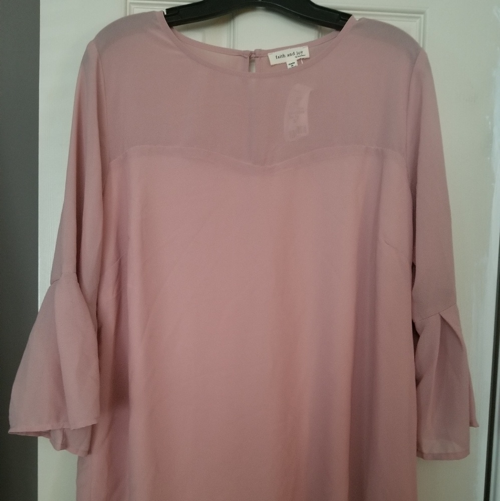 Pink blouse.